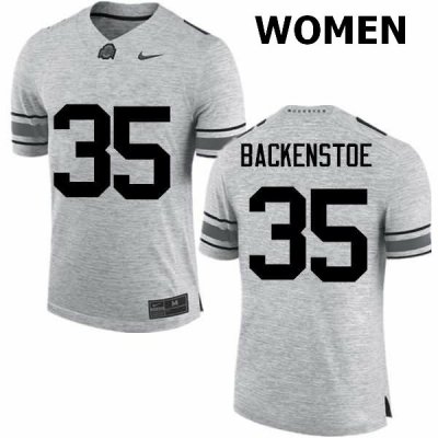 NCAA Ohio State Buckeyes Women's #35 Alex Backenstoe Gray Nike Football College Jersey MSA4845FM